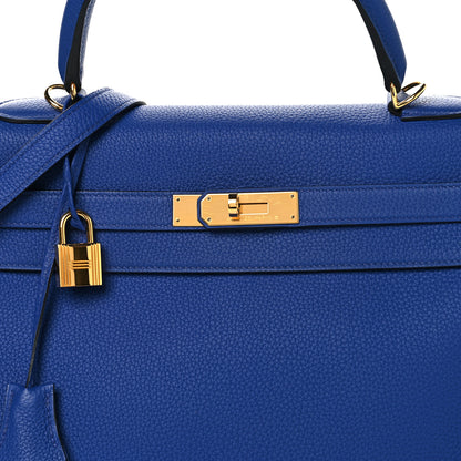 Hermes Togo Kelly Retourne 35 Bleu Electrique 8 of 12