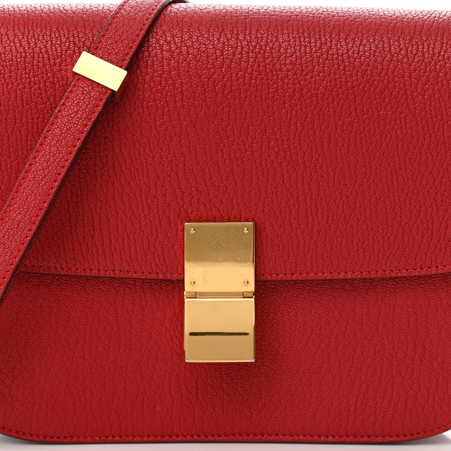 Celine Goatskin Medium Classic Box Flap Bag Dark Pink 8 of 15