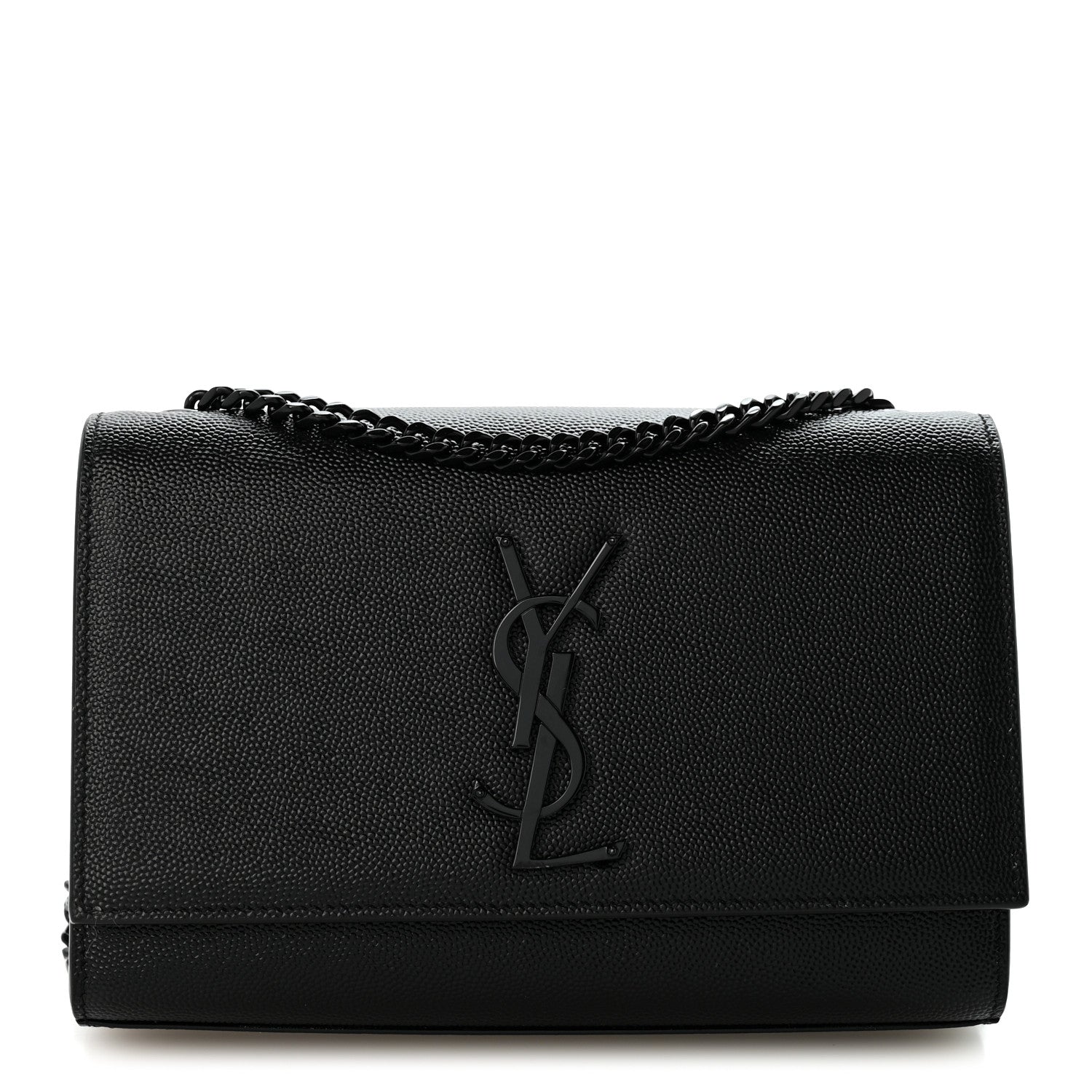 Saint Laurent Grain De Poudre Small Monogram Monochrome Kate Satchel Black 1 of 11