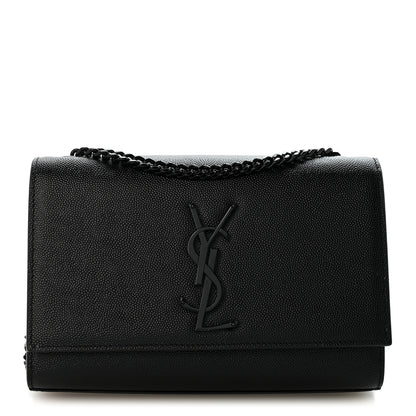 Saint Laurent Grain De Poudre Small Monogram Monochrome Kate Satchel Black 1 of 11