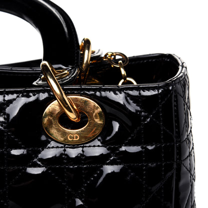 Christian Dior Patent Cannage Medium Lady Dior Black 15 of 17