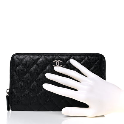 Chanel Caviar Quilted Large Zip Around Organizer Wallet Black 2 of 10