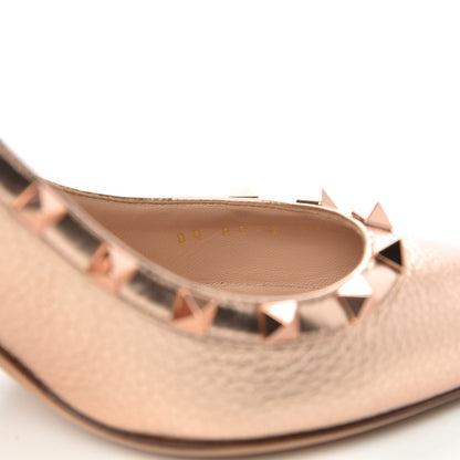 Valentino Garavani Metallic Pebbled Calfskin Rockstud 85mm Pumps 39.5 Rame 8 of 9
