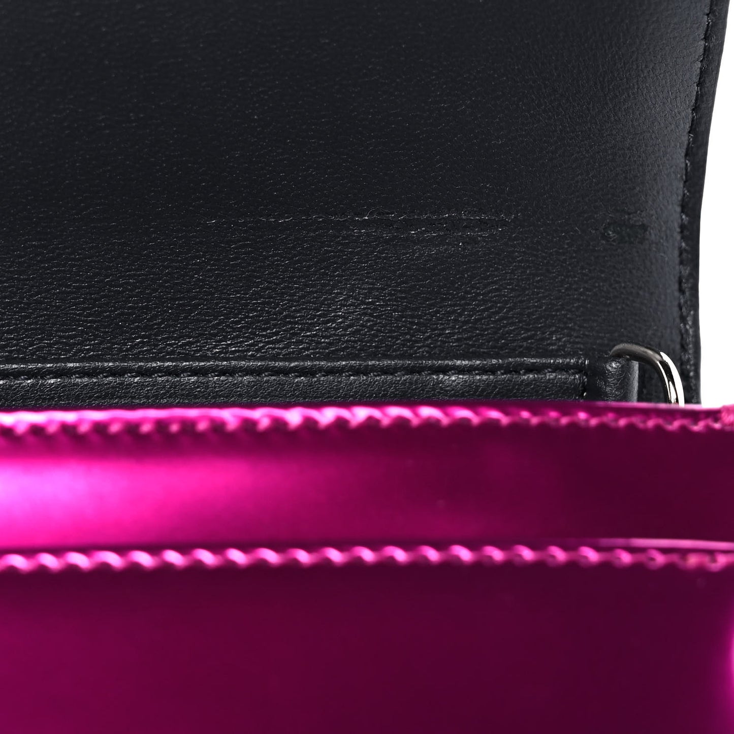 Patent Micro-Cannage Diorama Wallet on Chain Pouch Fuchsia