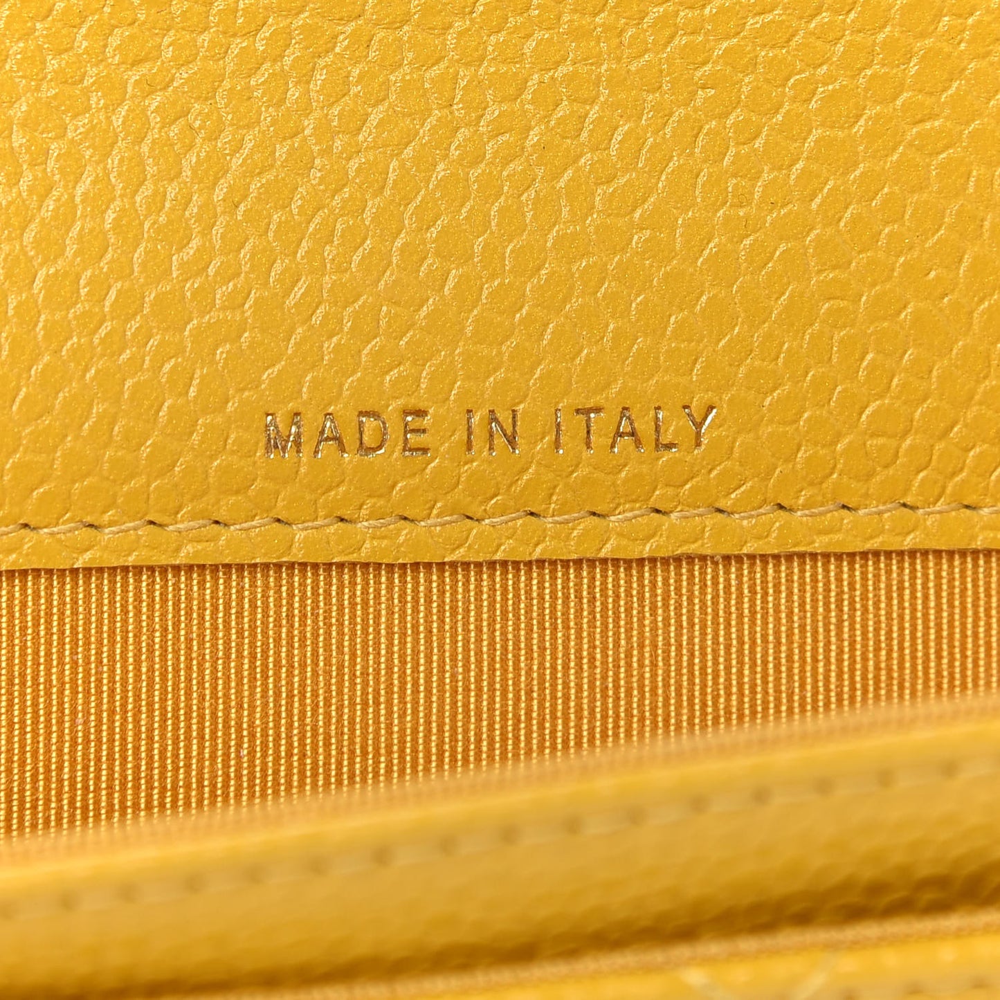 Caviar Quilted Flap Card Holder Yellow