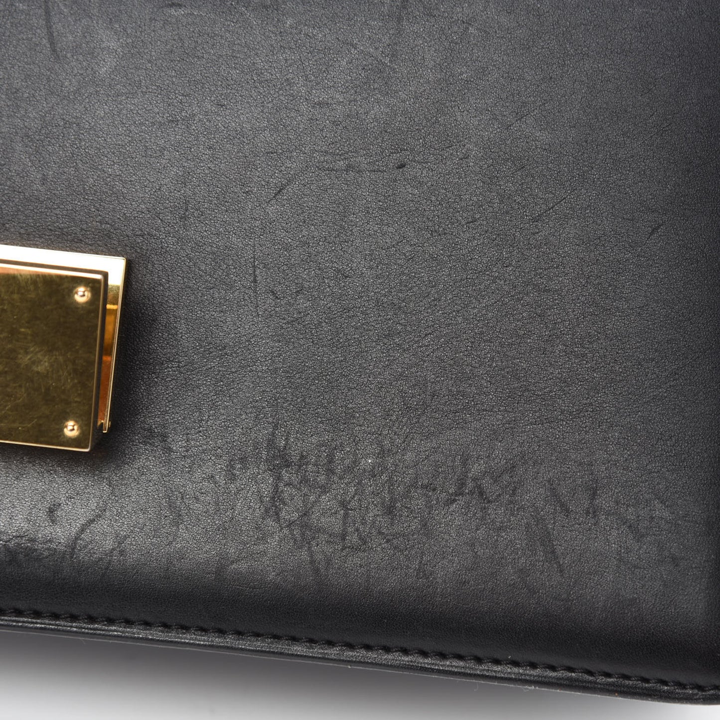 Calfskin Bi-Color Small Case Flap Black Camel