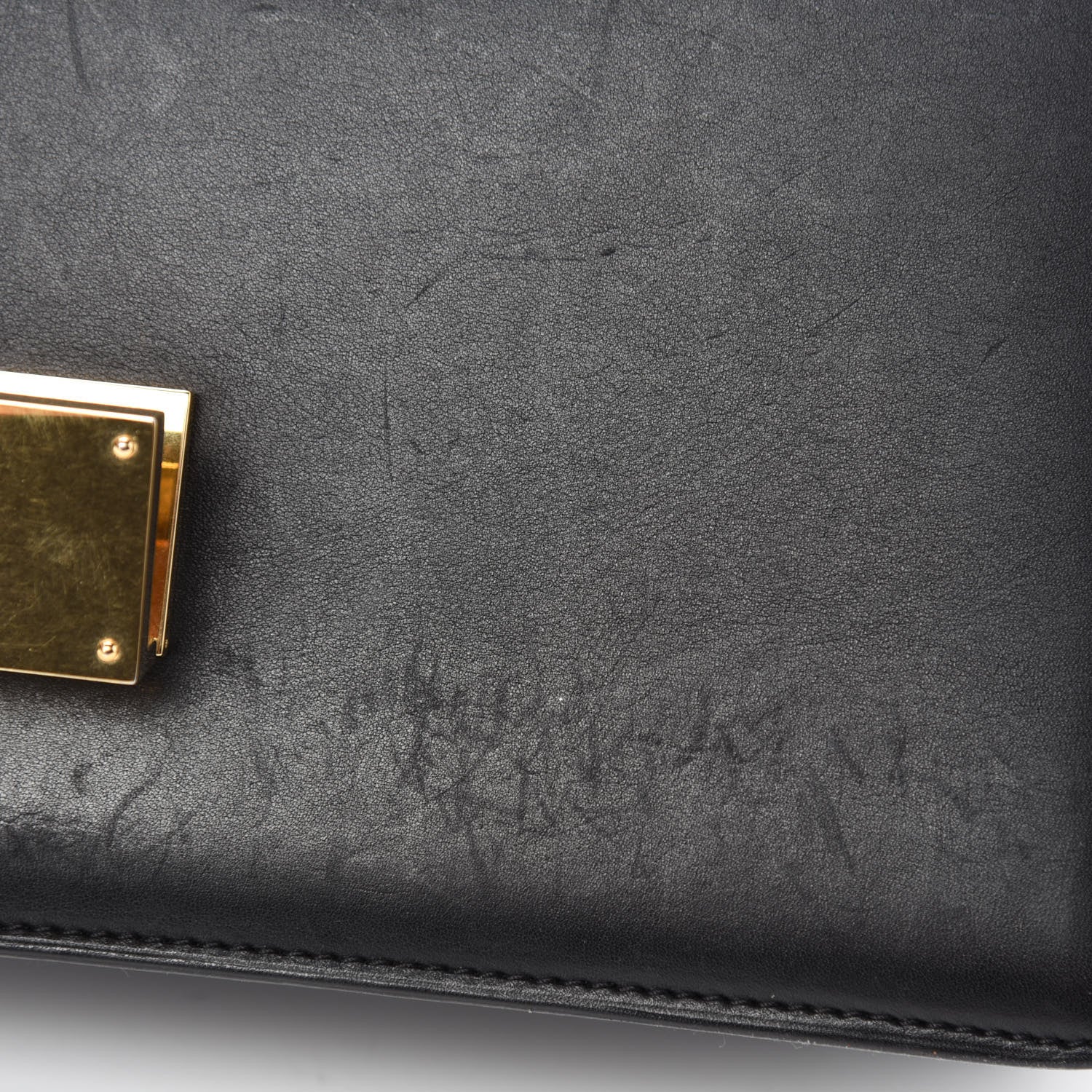 Celine Calfskin Bi-Color Small Case Flap Black Camel 12 of 15