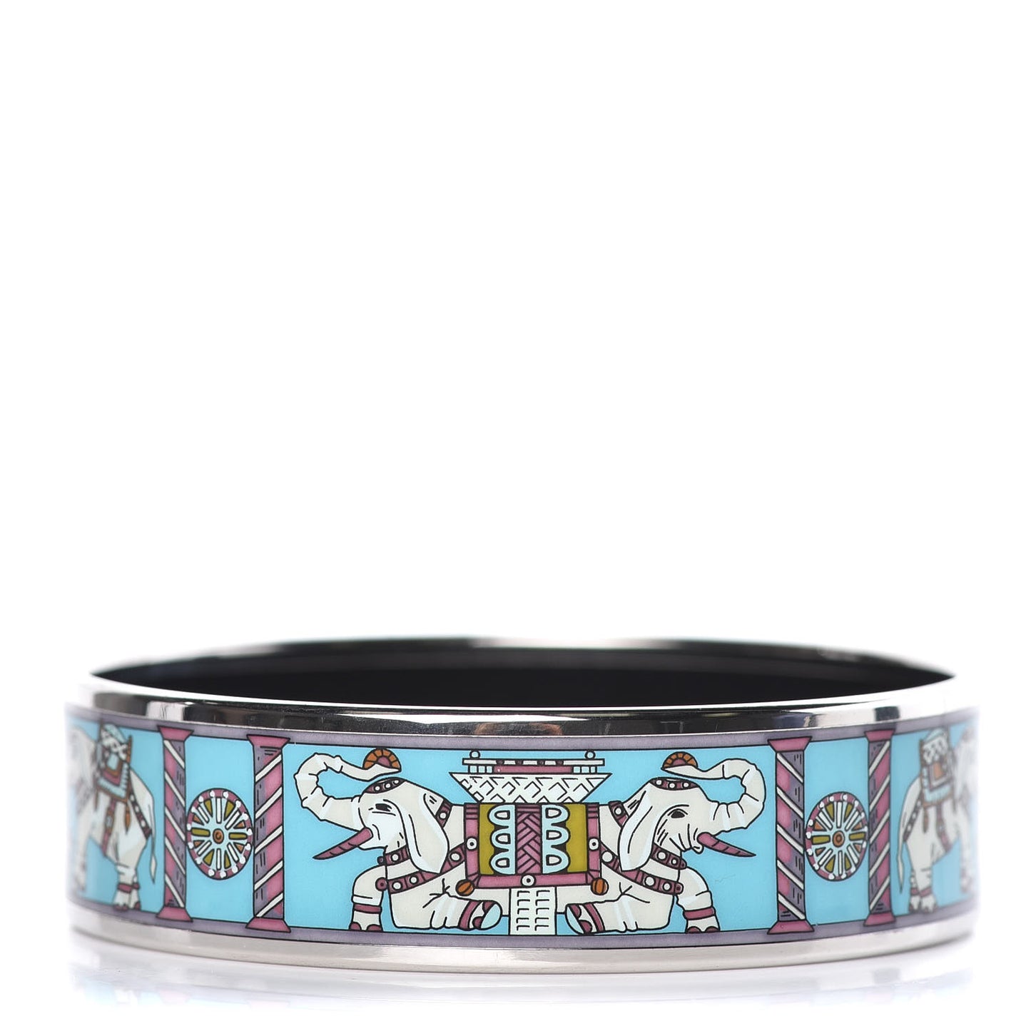 Enamel Printed Elephant Torana Wide Bracelet 65