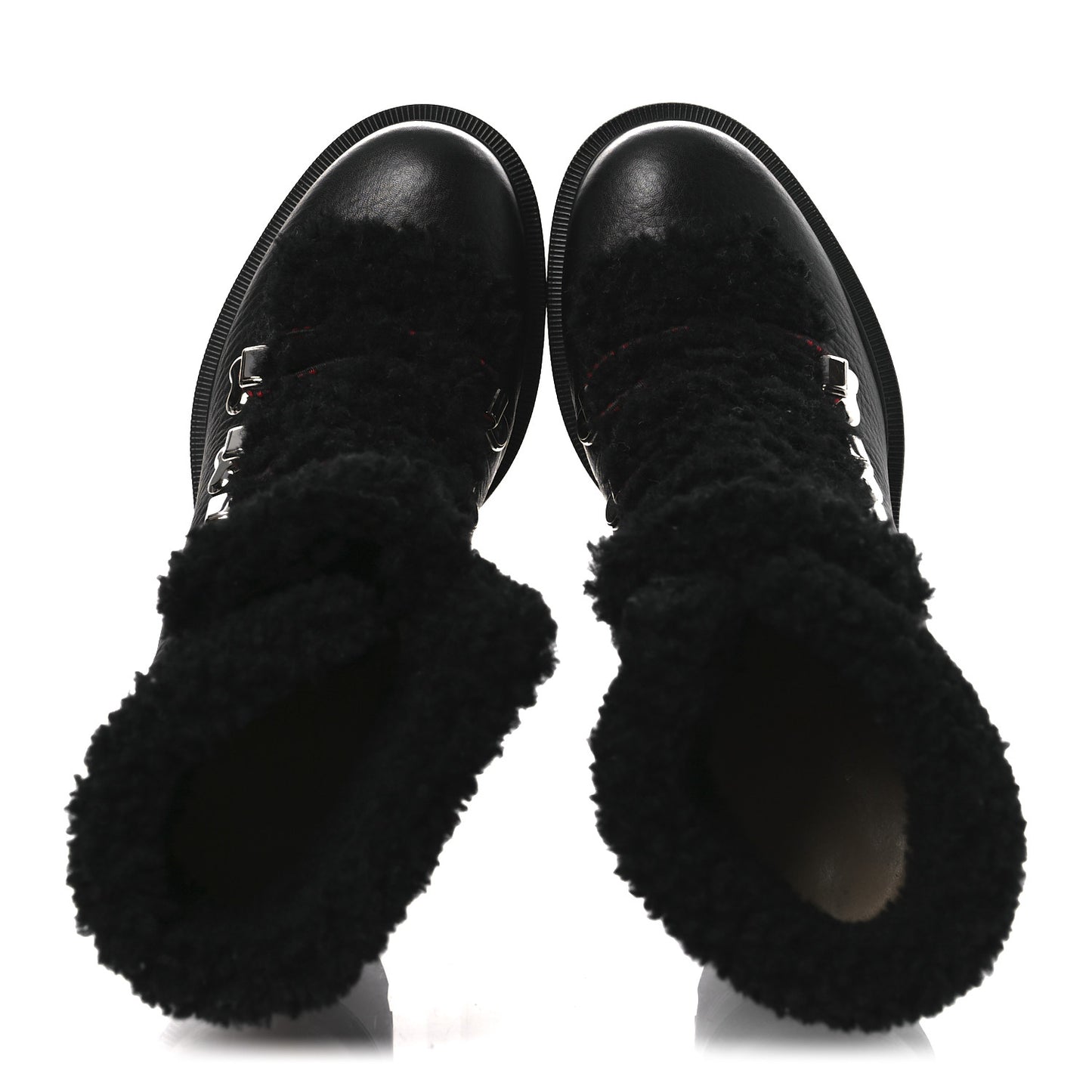 Grained Calfskin Shearling Edelvizir 70 Ankle Boots 36 Black