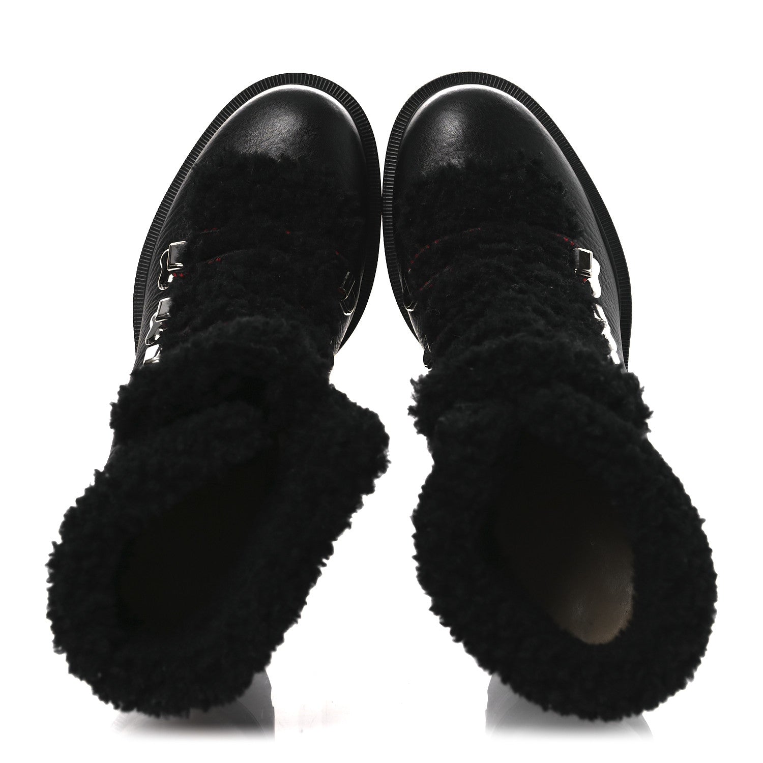 Christian Louboutin Grained Calfskin Shearling Edelvizir 70 Ankle Boots 36 Black 2 of 10