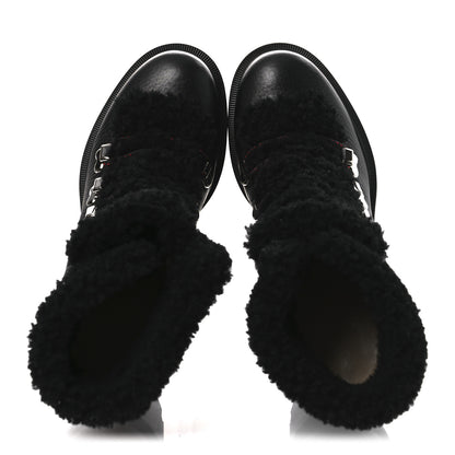 Christian Louboutin Grained Calfskin Shearling Edelvizir 70 Ankle Boots 36 Black 2 of 10