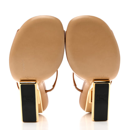 Fendi Calfskin Fendi First 95mm Slide Sandals 39 Caramello 6 of 8