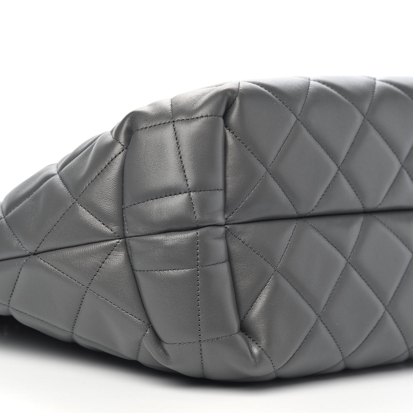 Lambskin Quilted CC Dweller Drawstring Tote Grey
