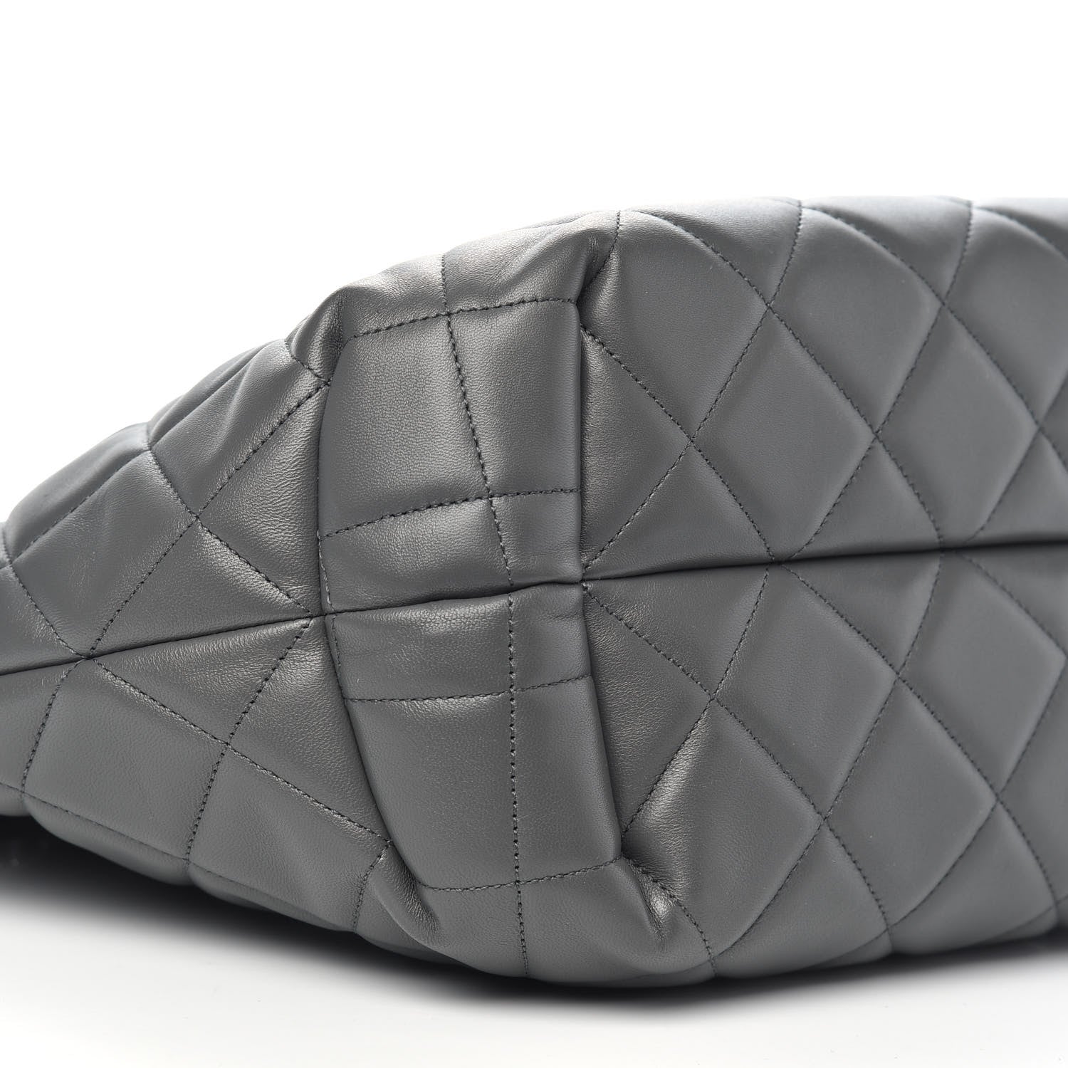 Chanel Lambskin Quilted CC Dweller Drawstring Tote Grey 8 of 9