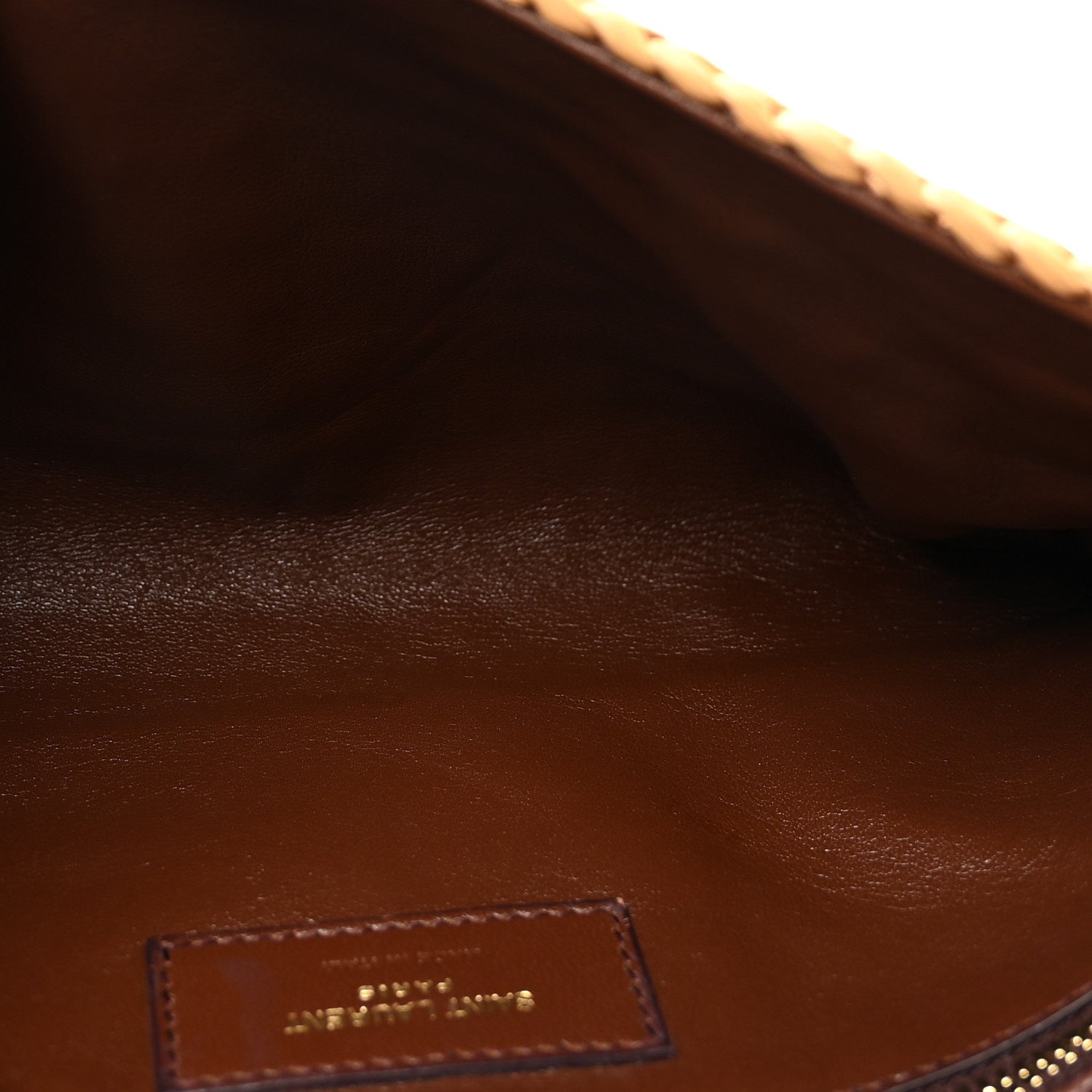 Saint Laurent Raffia Monogram Tassel Kate 99 Dark Nude 5 of 9