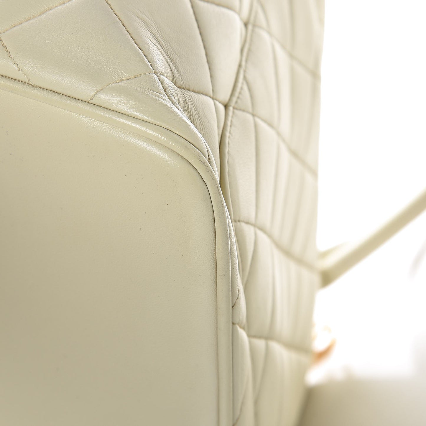 Lambskin Quilted Medallion Tote Light Beige