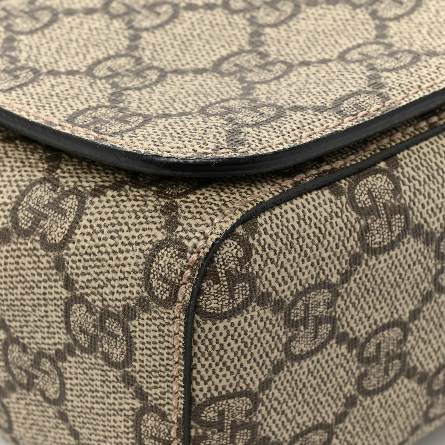 GG Supreme Monogram Web Flap Messenger Bag Black