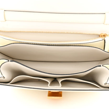 Celine Spazzolato Calfskin Medium Classic Box Flap Bag White 5 of 16