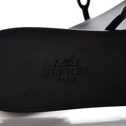 Hermes Rubber Chaine d'Ancre Rivage Sandals 38 Black 6 of 8