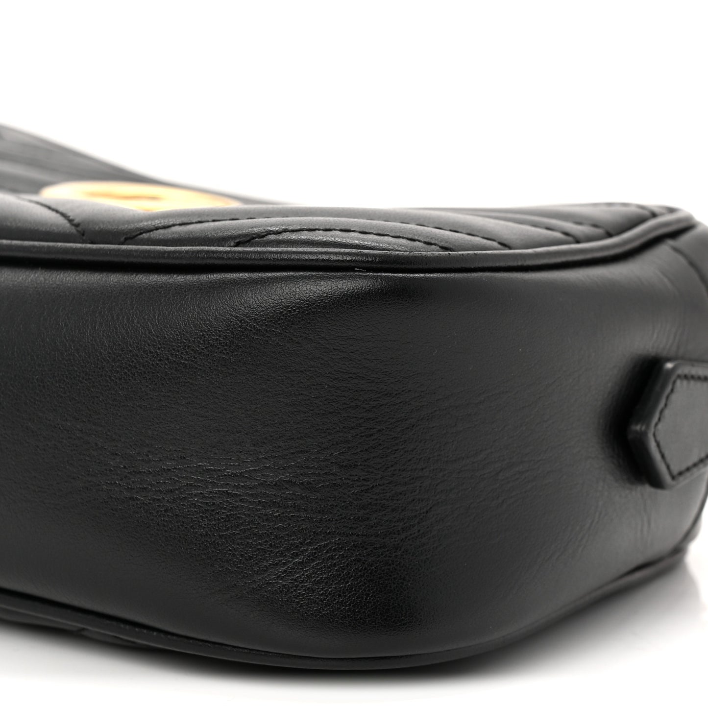 Calfskin Matelasse Small GG Marmont Chain Shoulder Bag Black