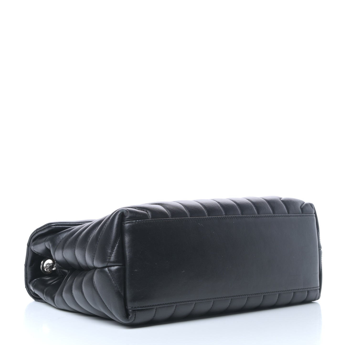 Calfskin Y Quilted Monogram Medium Loulou Chain Satchel Black