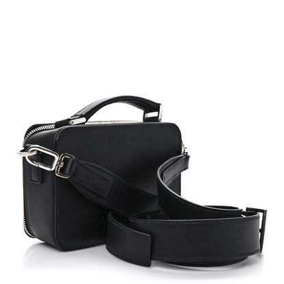 Prada Saffiano Travel Small Brique Top Handle Crossbody Bag Black 3 of 8