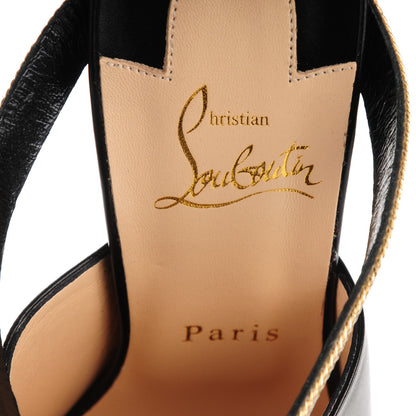 Christian Louboutin Calfskin Chain Akenana 100 Heels 37.5 Black 7 of 7
