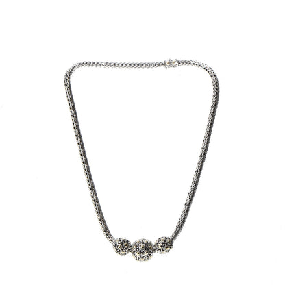 John Hardy Sterling Silver 18K Gold Jaisalmer Three Bead Necklace 4 of 6