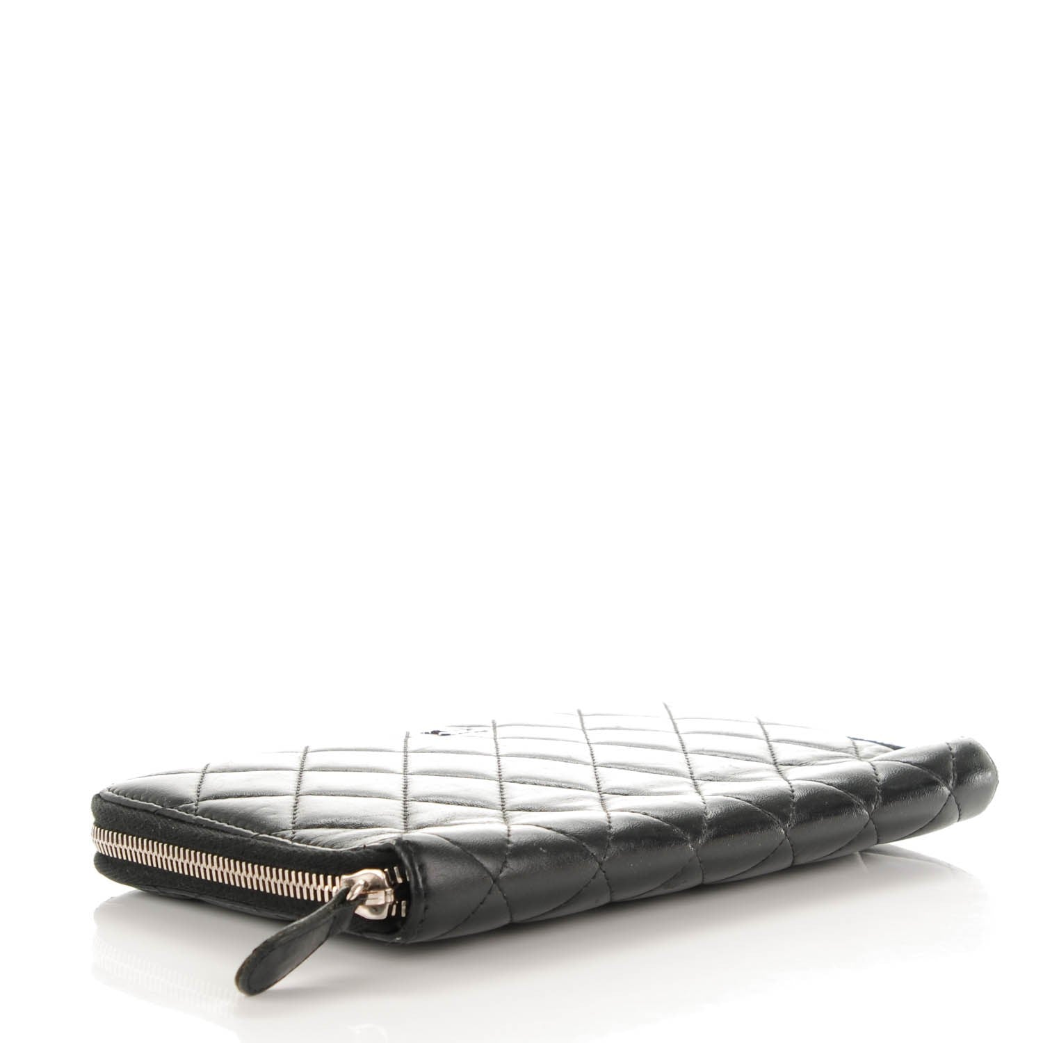 Chanel Lambskin Quilted Zip Around Organizer Wallet Black 4 of 11