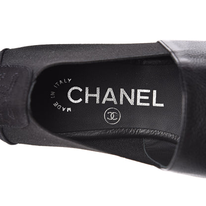 Chanel Calfskin Fabric Camellia Moccasin Flats 39 Black 7 of 9