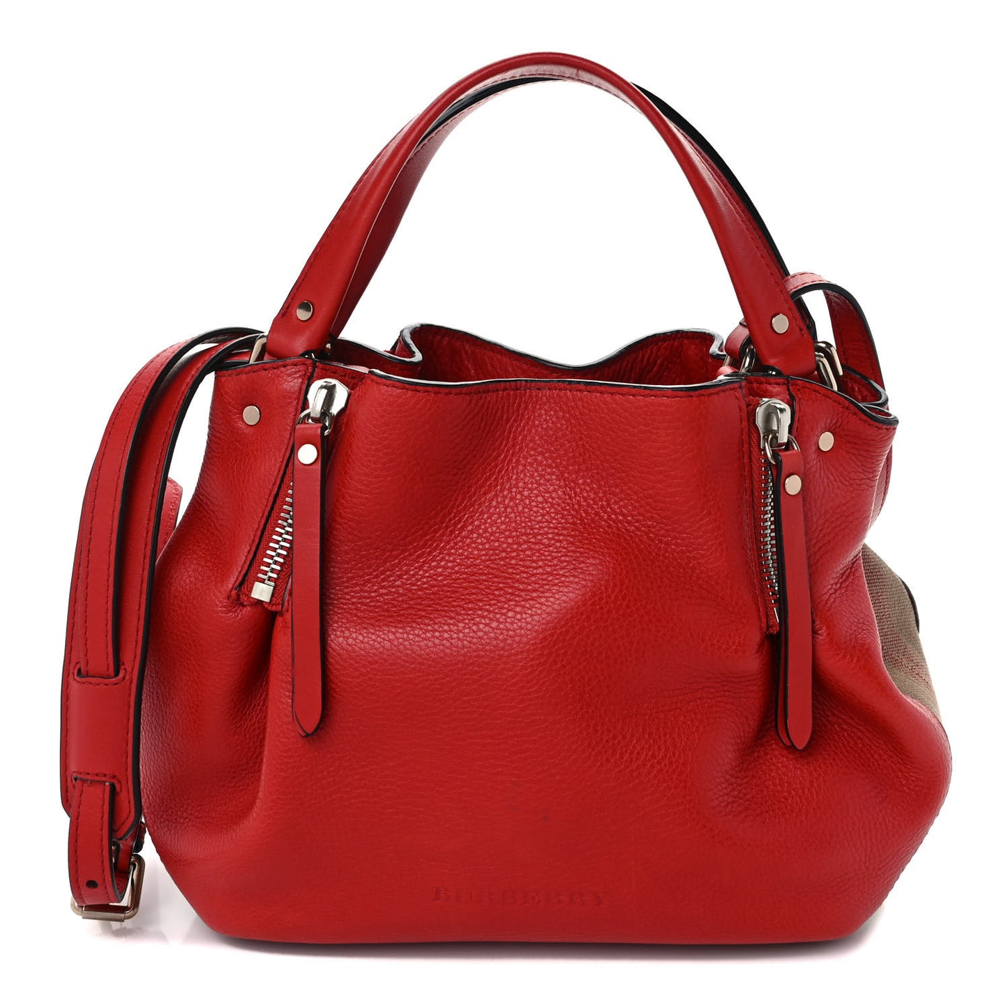 Grainy Calfskin House Check Small Maidstone Red