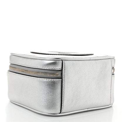 Gucci Metallic Sakai Be Green Calfskin Diagonal Stitched Blondie Top Handle Bag Silver 4 of 10