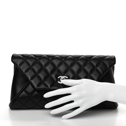 Chanel Lambskin Quilted Fold Up Again Clutch Black 2 of 7