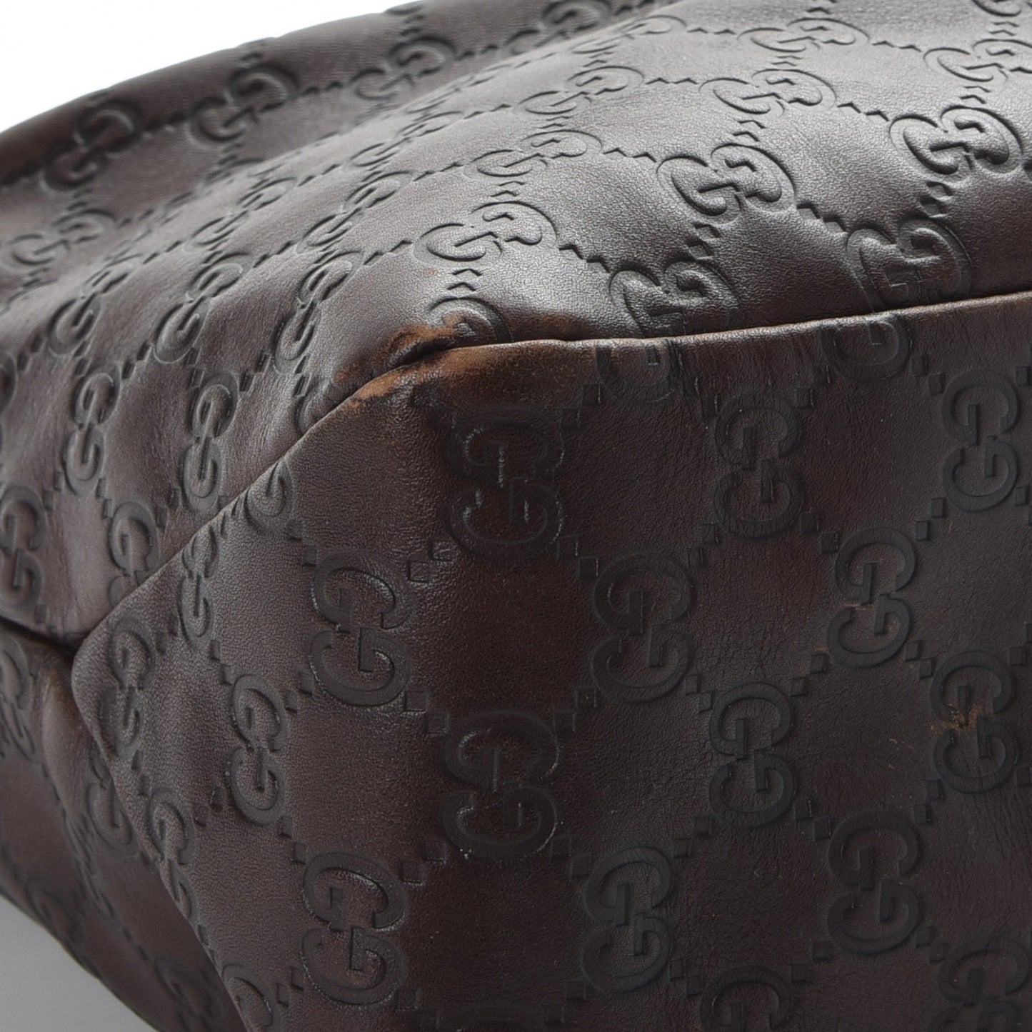 Guccissima Medium Horsebit Chain Hobo Dark Brown