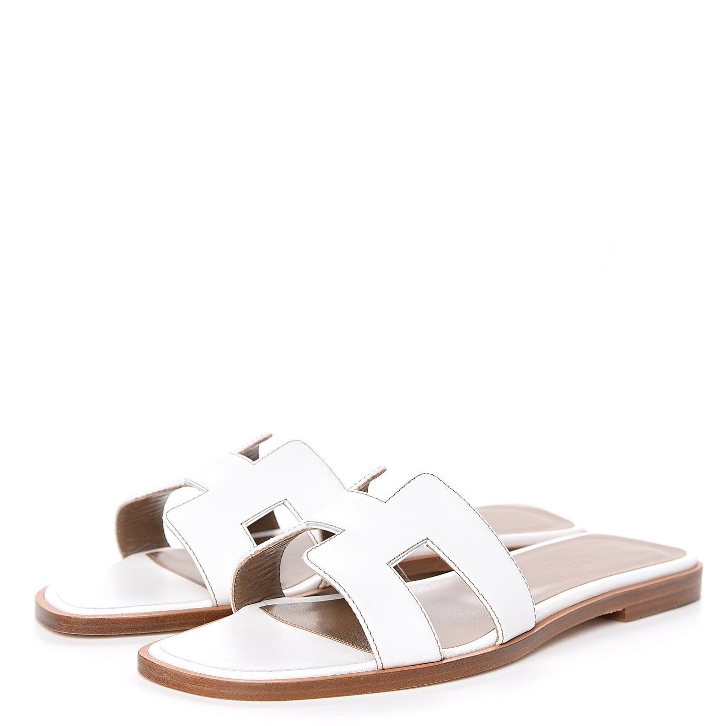 Box Calfskin Oran Sandals 36.5 White