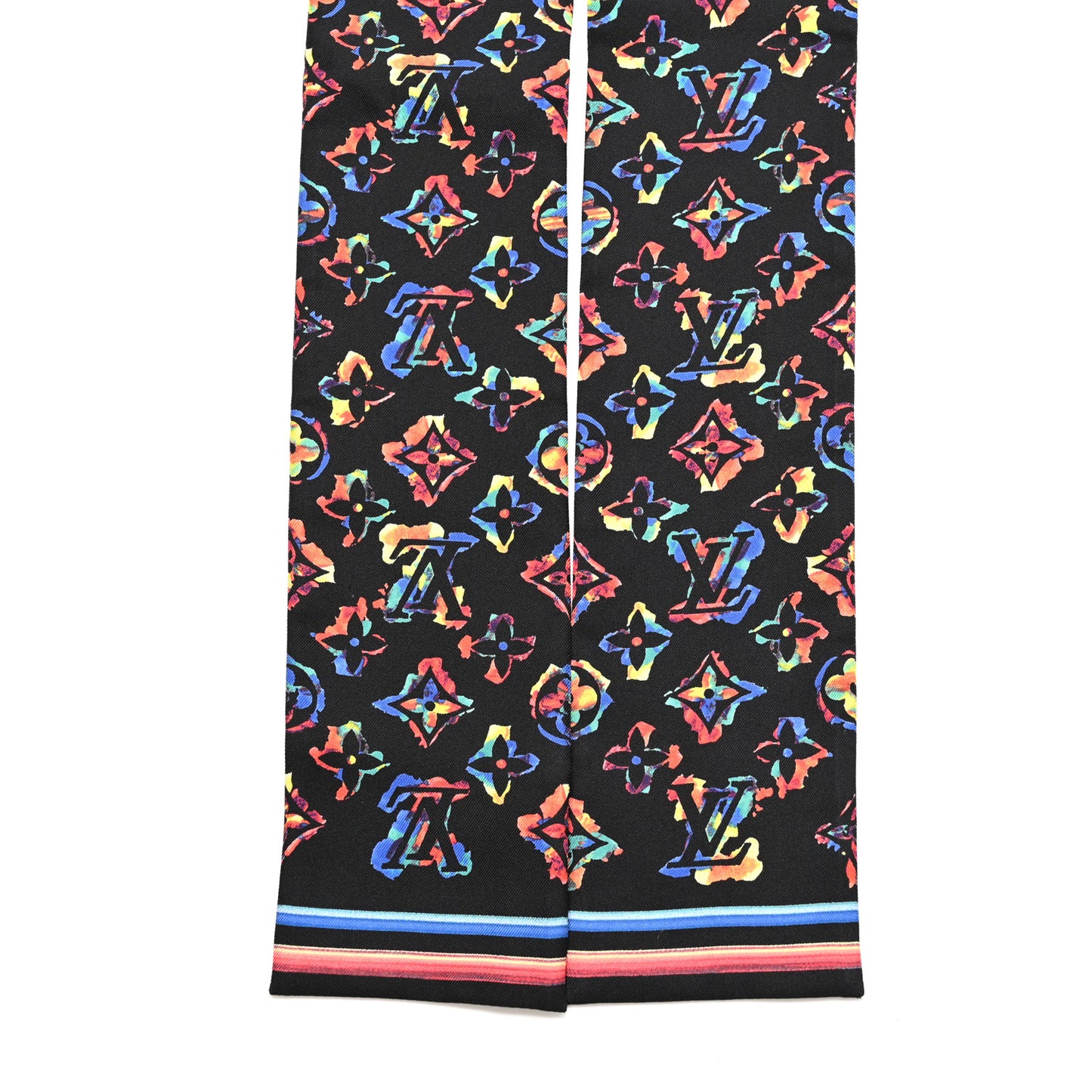 Silk Monogram Rainbow Bandeau Black