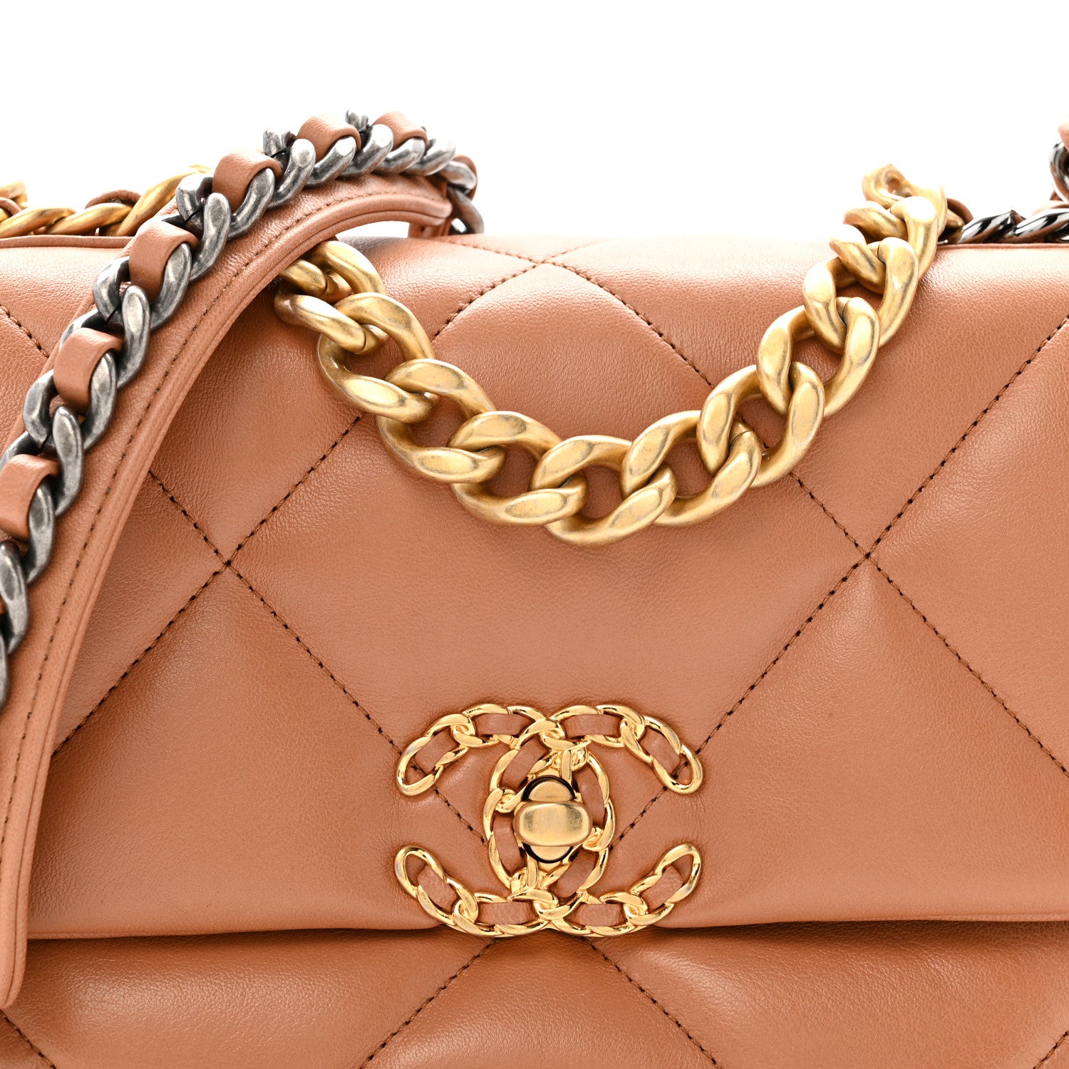 Chanel Lambskin Quilted Medium Chanel 19 Flap Brown 8 of 17