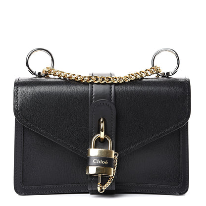 Chloe Shiny Goatskin Calfskin Aby Chain Shoulder Bag Black 1 of 12