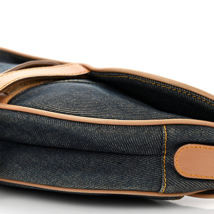 Christian Dior Denim Calfskin Saddle Bag Blue 11 of 14