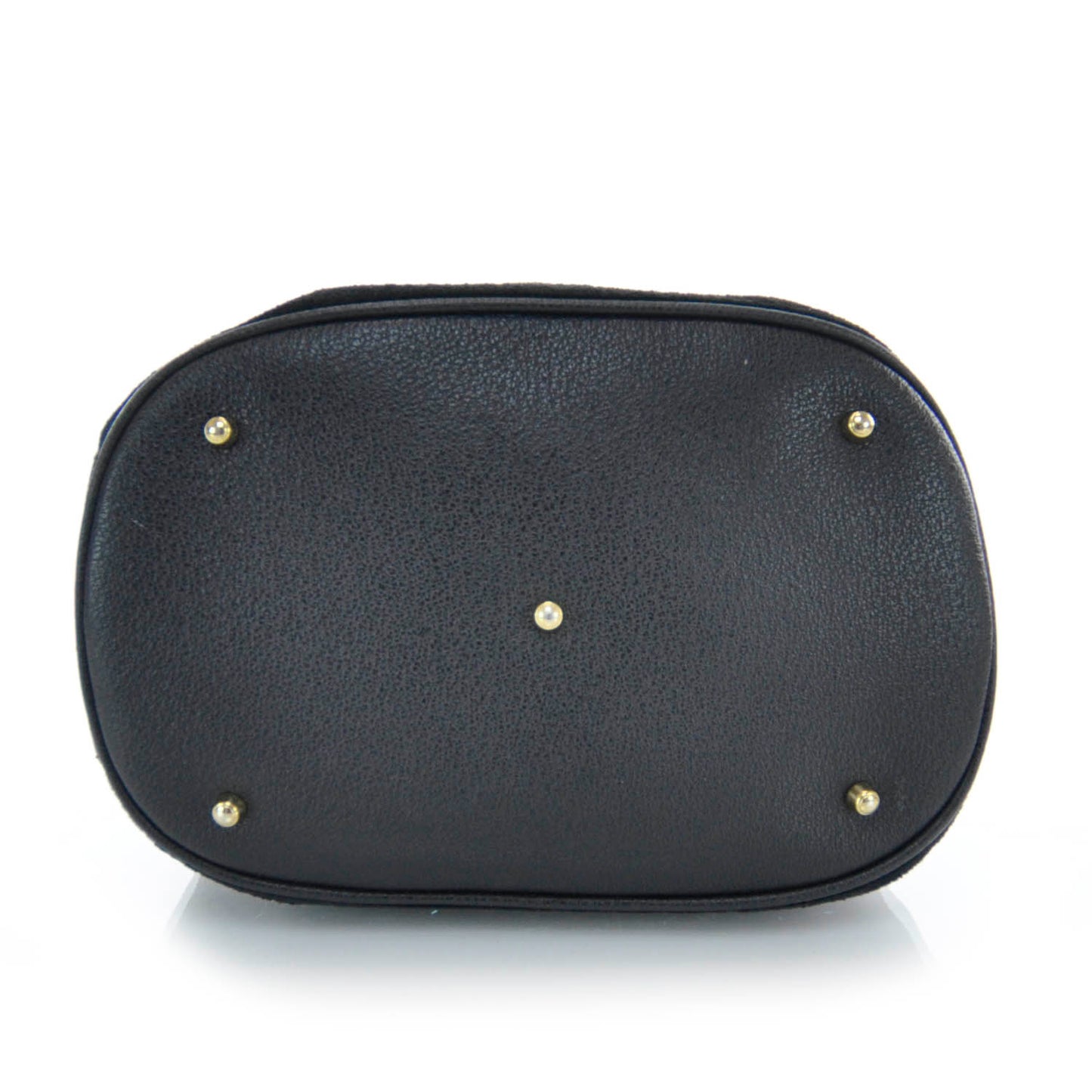 Suede Bamboo Top Handle Tote Black