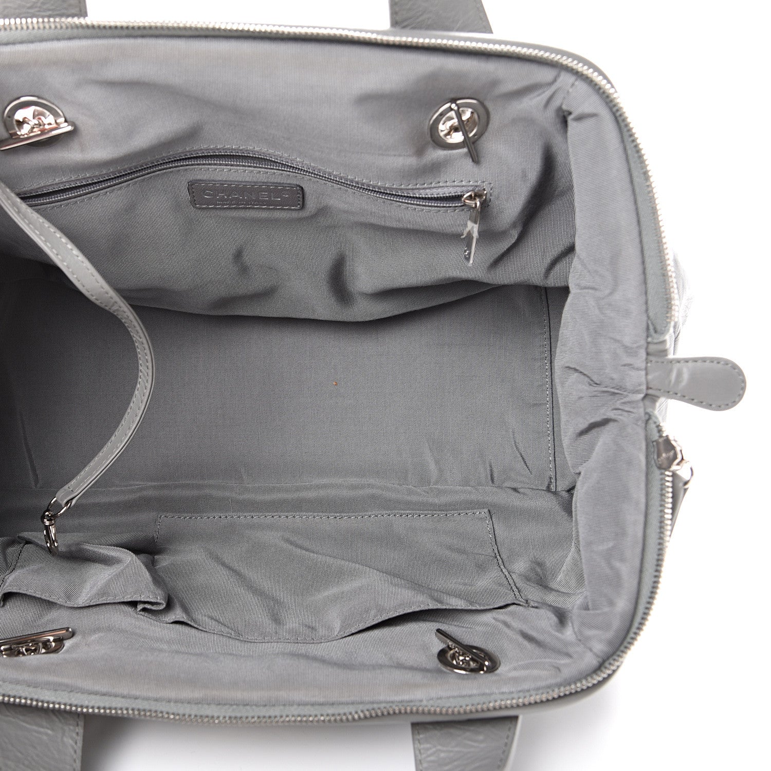 Chanel Calfskin Ultra Stitch Bowler Grey 4 of 10