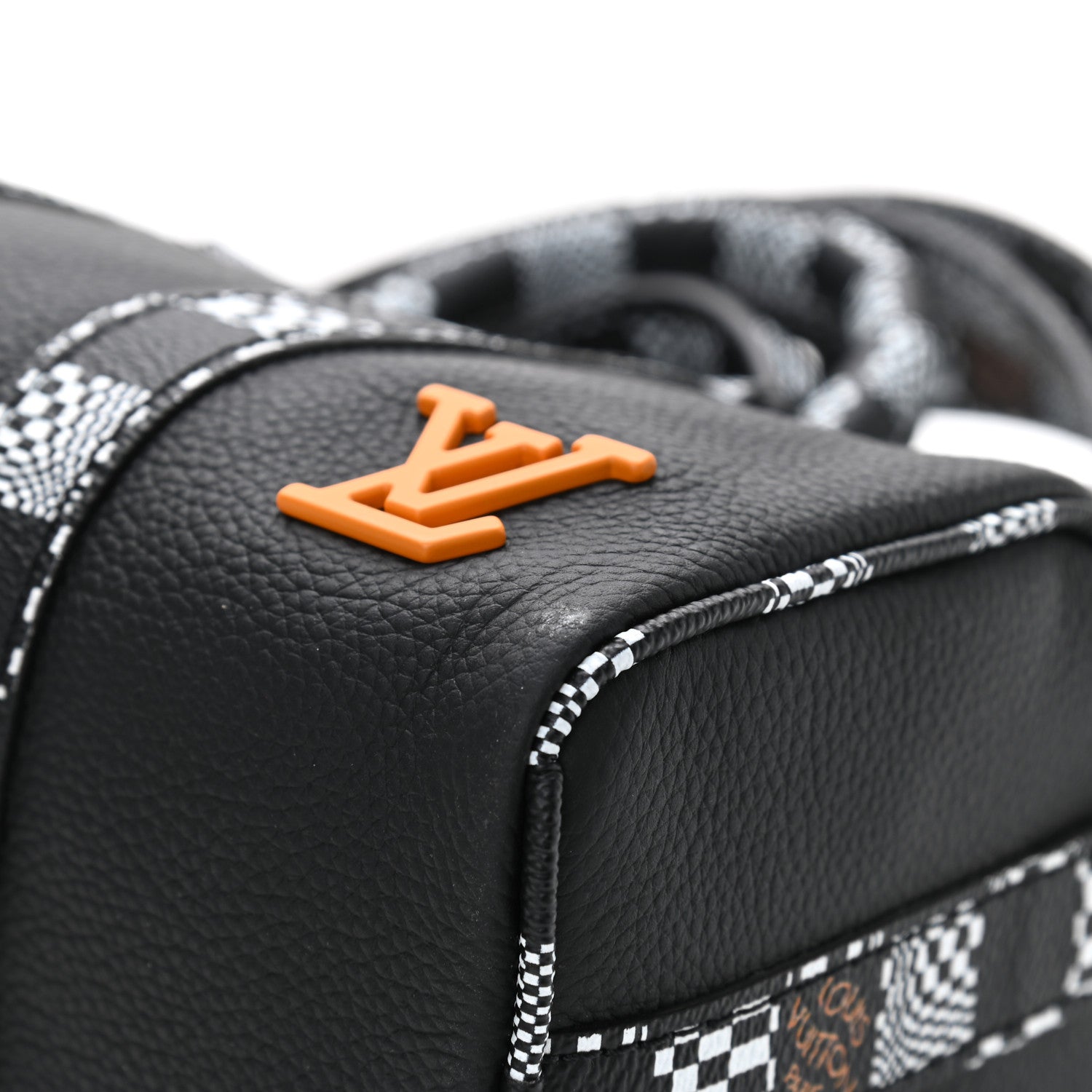 Louis Vuitton Calfskin Damier Distorted Keepall XS Black 9 of 9
