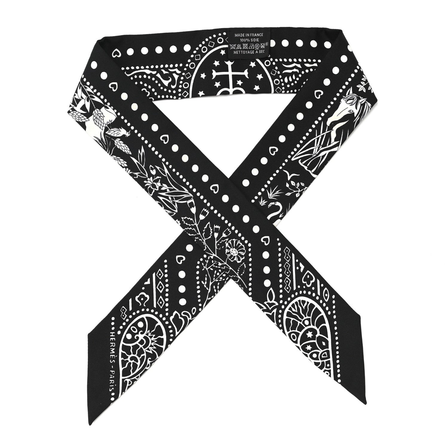 Hermes Silk Entre Ciel Et Mer Twilly Black White 1 of 4