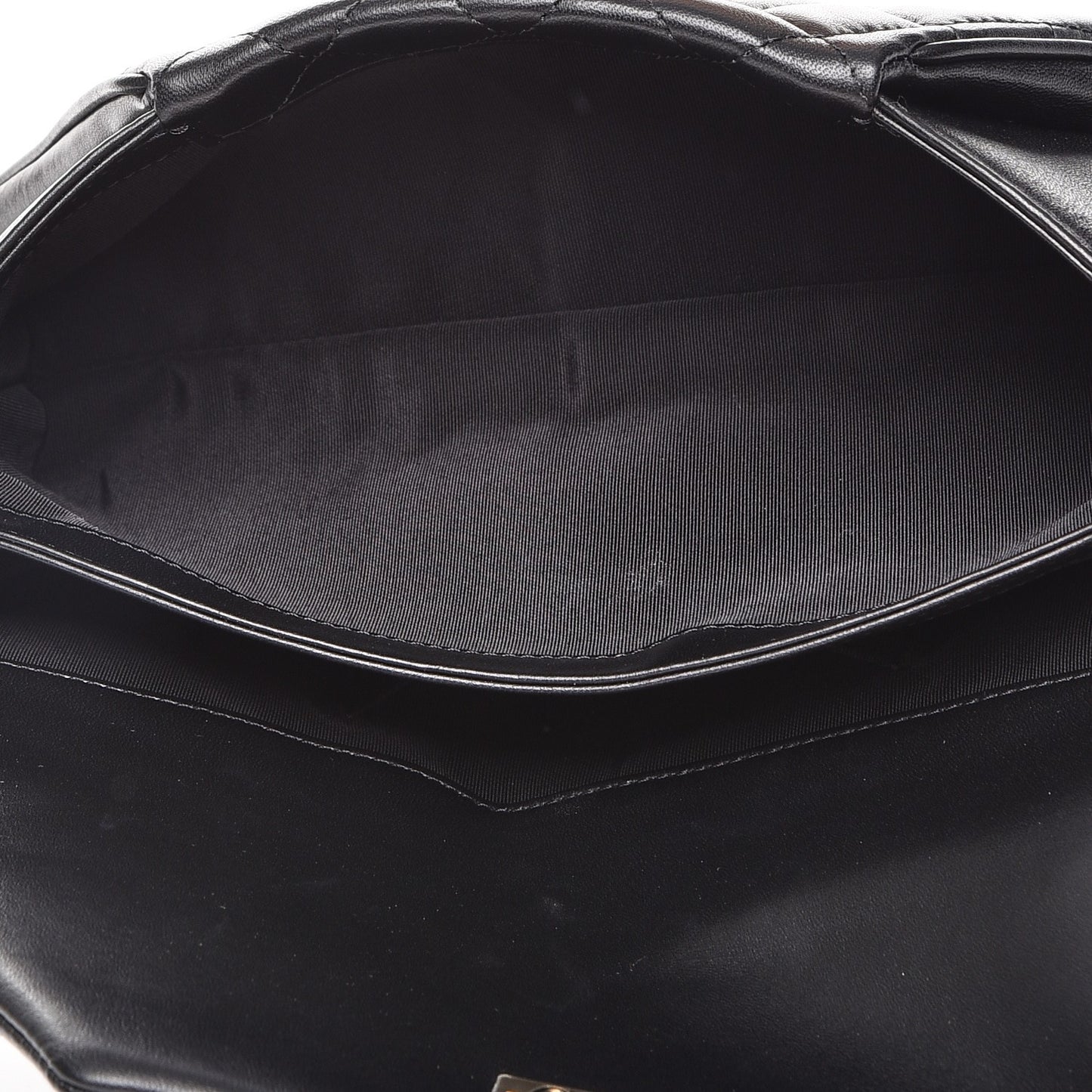 Lambskin Quilted Fold Up Again Clutch Black