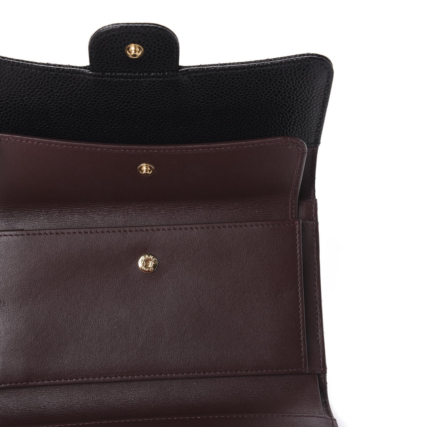 Caviar Quilted Large Flap Wallet Black