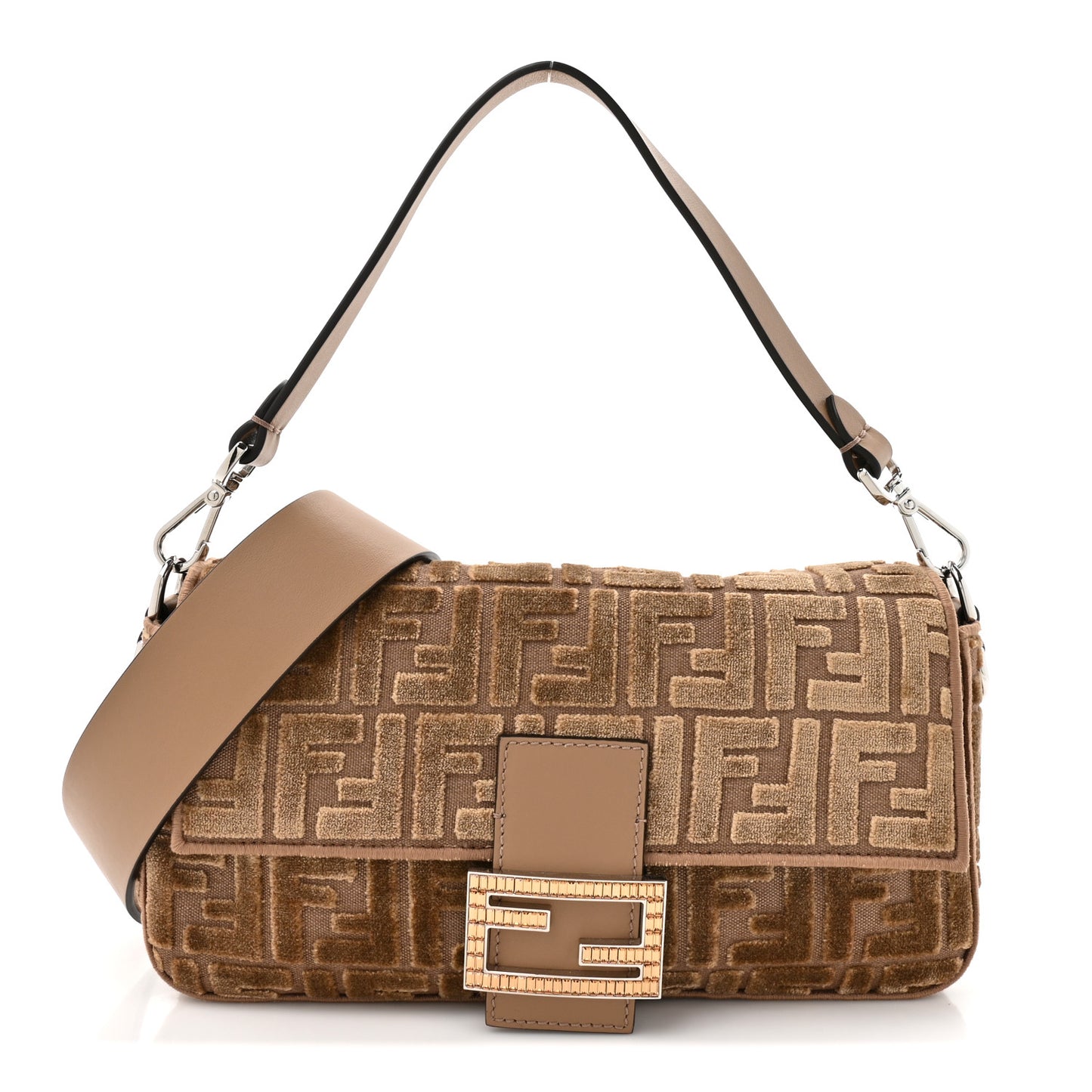 Velvet Jacquard FF Crystal Baguette Cappuccino