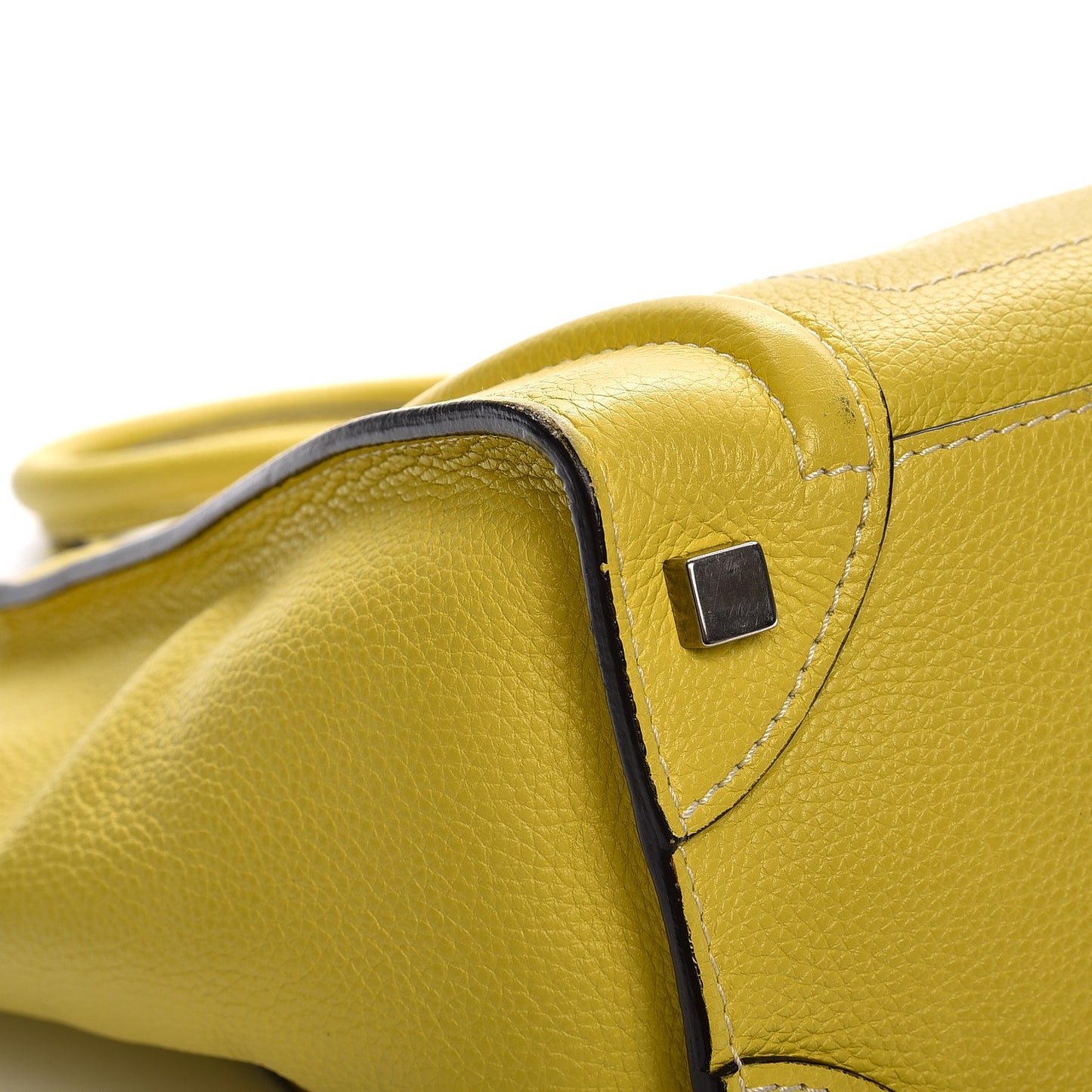 Drummed Calfskin Micro Luggage Citron