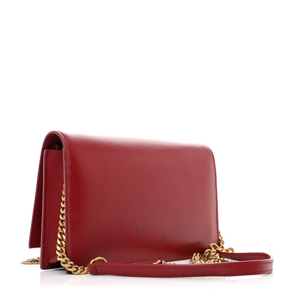 Saint Laurent Calfskin Heart Studded Classic Monogram Kate Tassel Chain Wallet Red 3 of 12