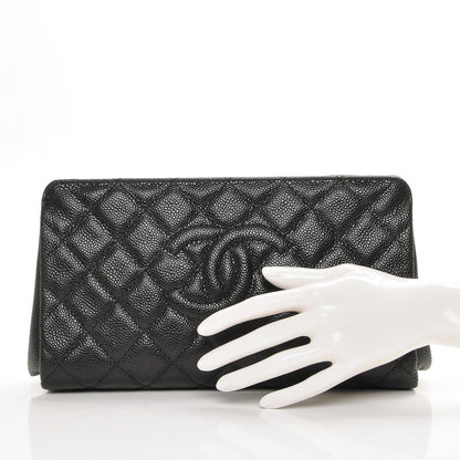 Chanel Caviar Quilted CC Large Clutch Black 2 of 7