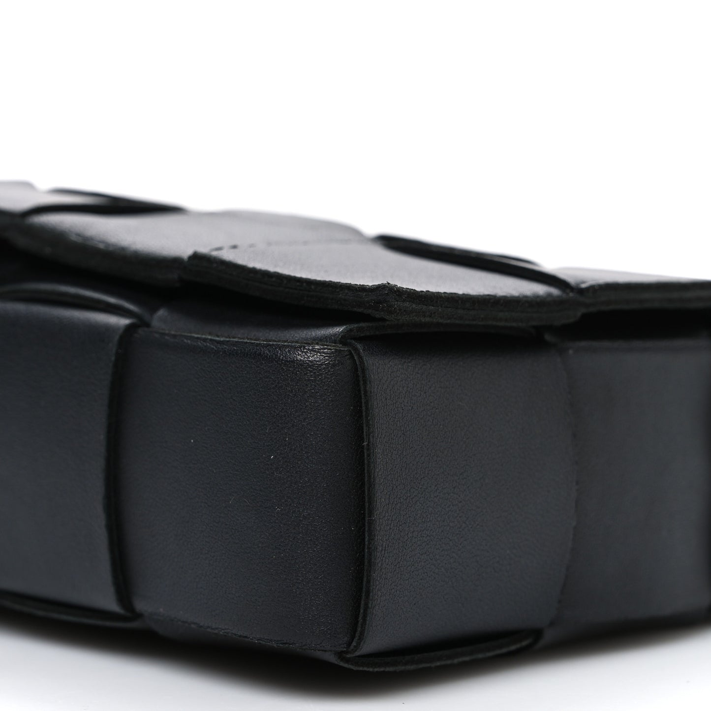 Lambskin Maxi Intrecciato Cassette Crossbody Bag Black